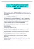 2024 PTA FLORIDA LAW AND RULES EXAM WITH CORRECT ANSWERS