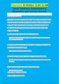 Texas Teachers Assessment 6 Questions and Correct Answer