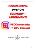 BUNDLE: Programming Python & R / Datacamp - Summaries - Tilburg University - Economics