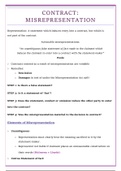 Contract Law - Misrepresentation Notes - (Graduate Diploma in Law/ LLB Law) 