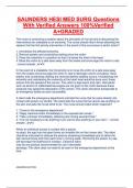 SAUNDERS HESI MED SURG Questions With Verified Answers 100&percnt;Verified A&plus;GRADED