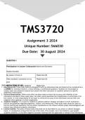 TMS3726 Assignment 3 &lpar;ANSWERS&rpar; 2024 - DISTINCTION GUARANTEED