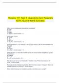    Physics 111 Test 1 Questions And Answers 100&percnt; Guaranteed Success&period;
