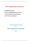 ATI PN Comprehensive Exit Exam (20 Versions) (New-2021)/ PN Comprehensive Exit ATI Exam / ATI Proctored Comprehensive Exit Exam | (Complete Solution Guides, Already Graded A)