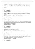 CSTU 101 Quiz 4 - (4 Versions), CSTU 101 Quiz WESTERN CULTURE