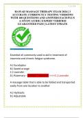 HAWAII MASSAGE THERAPY EXAM 2024 &vert; 3  ACCURATE CURRENCTLY TESTING VERSIONS  WITH 100 QUESTIONS AND ANSWERS EACH PLUS  A STUDY GUIDE &vert; EXPERT VERIFIED  GUARANTEED PASS &vert; LATEST UPDATE 