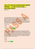 AAPC CPC PRACTICE QUESTIONS WITH VERIFIED  ANSWERS&period; &vert;&vert; A PASS A STUDY GUIDE&period; &vert;&vert;  2024&sol;2025 UPDATE&period;  NEW&excl;&excl;&excl; NEW&excl;&excl;&excl;