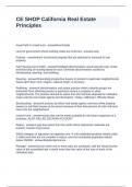CE SHOP California Real Estate Principles Questions and Answers Latest Updated