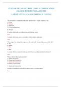 STATE OF TEXAS SECURITY LEVEL II CERTIFICATION EXAM QUESTIONS AND ANSWERS  LATEST UPDATED 2024 &vert; CURRENTLY TESTING 