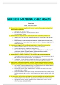 NUR 2633 Maternal Child Health Study Guide – Test 4 (Final Exam) Questions /Answers