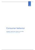 Summary lecture sheets Consumer behavior: the tips Kobe gave for the exam are also includes (Passed with an 8)