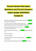 Course Careers final exam &vert; Questions and Correct Answers &vert; Latest Update 2024&sol;2025 &vert; Graded A&plus;