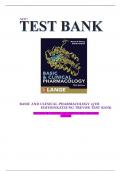 Test Bank for Basic and Clinical Pharmacology 15th Edition Katzung Trevor 2024&sol;2025 Update  Complete Study Guide&period;