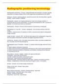 Radiographic positioning terminology Questions and Answers