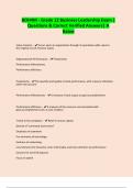 BOH4M - Grade 12 Business Leadership Exam &vert; Questions & Correct Verified Answers&vert; A Rated