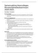 Samenvatting Hoorcolleges Persoonlijkheidsstoornissen 2020-2021