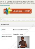 CARDIOVASCULAR OBJECTIVE DATA- SHADOW HEALTH &lpar;GRADED A&rpar;