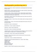 Radiographic positioning test 1 Questions with correct Answers
