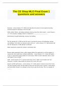 The CE Shop MLO Final Exam 1 questions and answers&period;