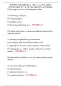 CPHON CHEMO EXAM &lpar;ACTUAL &rpar; QUESTIONS WITH DETAILED 100&percnt; ANSWERS