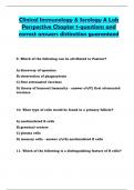 Clinical Immunology & Serology A Lab Perspective Chapter 1-questions and correct answers distinction guaranteed