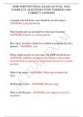 EMR WRITTEN FINAL EXAM &lpar;ACTUAL 2024&rpar; COMPLETE QUESTIONS WITH VERIFIED 100&percnt;  CORRECT ANSWERS