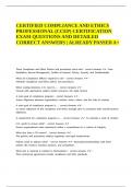 CERTIFIED COMPLIANCE AND ETHICS PROFESSIONAL &lpar;CCEP&rpar; CERTIFICATION EXAM QUESTIONS AND DETAILED CORRECT ANSWERS ALREADY PASSED A&plus;&period;