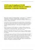 CCEP exam &lpar;Compliance&rpar; EXAM QUESTIONS AND DETAILED CORRECT ANSWERS &vert; ALREADY PASSED A&plus;