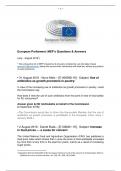 European Parliament&colon; MEP&rsquo;s Questions & Answers