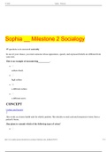  Sophia &lowbar;&lowbar; Milestone 2 Socialogy QUESTIONS WITH CORRECT ANSWERS