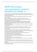 NAPSR Quiz answers 100% GUARANTEE CORRECT ANSWERS AID GRADE  A