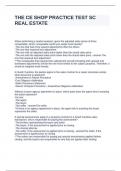 THE CE SHOP PRACTICE TEST SC REAL ESTATE QUESTIONS AND ANSWERS100&percnt; SOLVED