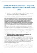 NR606 &sol; NR 606 Week 1 Discussion &vert; Diagnosis & Management in Psychiatric Mental Health II &vert; Latest 2024 &vert; Chamberlain 