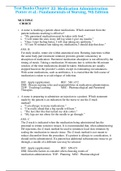 Test Banks Chapter 32: Medication Administration   Potter et al.: Fundamentals of Nursing, 9th Edition,100% CORRECT