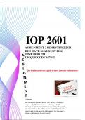 IOP 2601 Assignment 2 semester 2 2024 DUE DATE 26 AUGUST 2024  TIME 08&colon;00 PM UNIQUE CODE 647442 &lpar; complete answers with solutions&rpar; distinction guaranteed