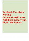Test Bank - Psychiatric Nursing&colon; Contemporary Practice 7th Edition by Mary Ann Boyd &ndash; All Chapters