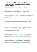 Advanced health assessment midterm Exam Questions and Answers &lpar;Latest Update 2024&rpar;