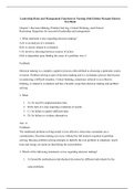 Leadership Roles and Management Functions in Nursing 10th Edition Marquis Huston Test Bank graded A