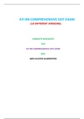 RN COMPREHENSIVE ATI EXIT EXAM &lpar;14 VERSIONS&rpar; &sol; ATI RN COMPREHENSIVE EXIT EXAM&colon;LATEST 2021&comma;A GRADED DOCUMENT