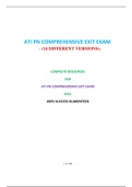 PN COMPREHENSIVE ATI EXIT EXAM &lpar;14 VERSIONS&rpar; &sol; ATI PN COMPREHENSIVE EXIT EXAM&colon;LATEST 2021&comma;A GRADED DOCUMENT