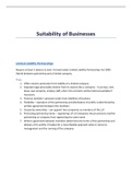 Business Law and Practice - Suitability of Businesses - LLM LPC Distinction Level Notes 
