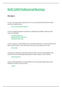 NUR 2349 &sol; NUR2349 Exam 2 &lpar;Latest 2021 &sol; 2022&rpar;&colon; Professional Nursing I &sol; PN 1 - Rasmussen