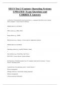 EECS Test 2 Content&colon; Operating Systems  UPDATED Exam Questions and  CORRECT Answers