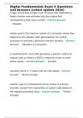 Digital Fundamentals Exam 5 Questions and Answers &lpar;Latest update 2024&rpar;