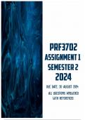 PRF3702 Assignment 1 Semester 2 2024 &vert; Due 30 August 2024