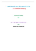 PN MED SURGE ATI PROCTORED EXAM &lpar;14 VERSIONS&rpar; &sol; ATI PN MED SURGE PROCTORED EXAM&colon;LATEST 2021&comma;A GRADED DOCUMENT
