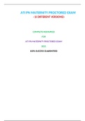 PN MATERNITY ATI PROCTORED EXAM &lpar;6 VERSIONS&rpar; &sol; ATI PN MATERNITY PROCTORED EXAM&colon;LATEST 2021&comma;A GRADED DOCUMENT
