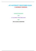 MATERNITY ATI PROCTORED EXAM &lpar;5 VERSIONS&rpar; &sol; ATI MATERNITY PROCTORED EXAM&colon;LATEST 2021&comma;A GRADED DOCUMENT