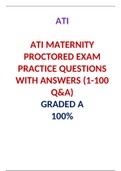 ATI MATERNITY PROCTORED EXAM PRACTICE 1-100 Q&sol;A &sol; ATI MATERNITY PROCTORED EXAM PRACTICE 1-100Q&sol;A&colon;LATEST 2021&comma;A GRADED DOCUMENT