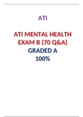 ATI MENTAL HEALTH EXAM B &lpar;70 Q&A&rpar; &sol; ATI MENTAL HEALTH EXAM B &lpar;70 Q&A&rpar;&colon;LATEST 2021&comma;A GRADED DOCUMENT